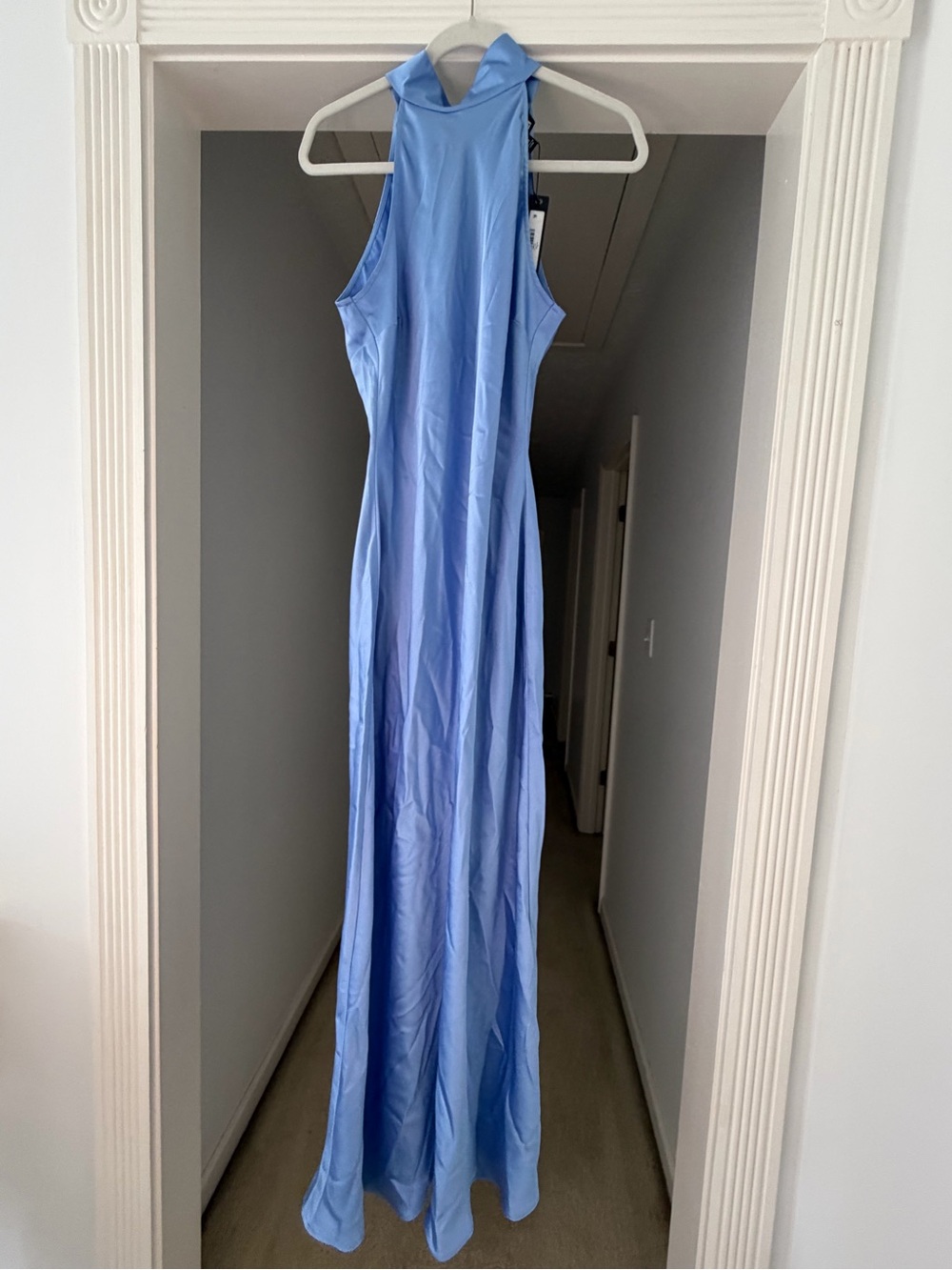 Steve Madden Aurora Blue Lara High Neck Sleeveless Maxi Dress